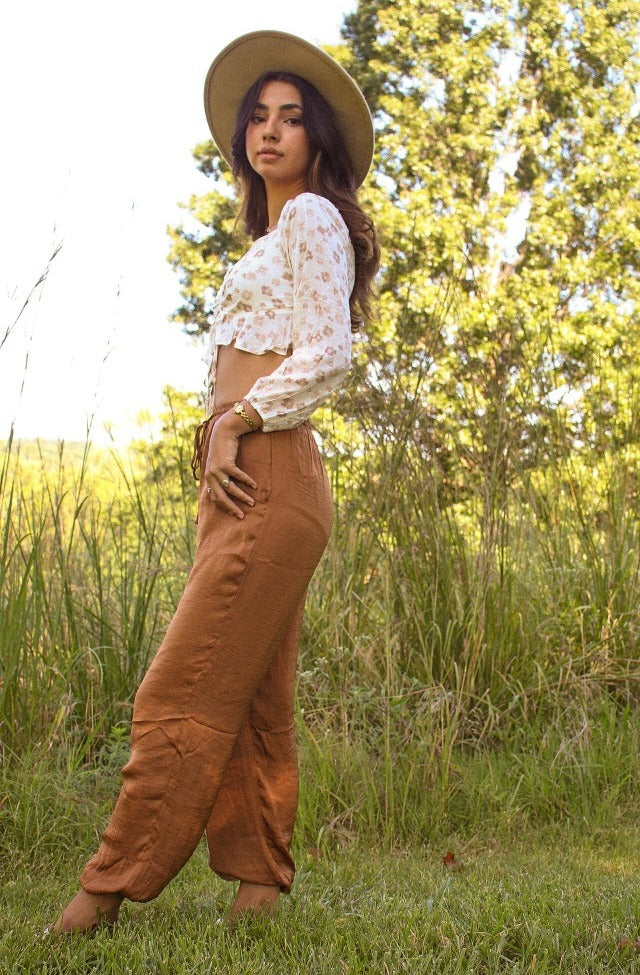Leaves Pant  Camel